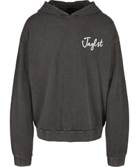 Peace Love Jungle Graffiti Oversized Hoodie - Black