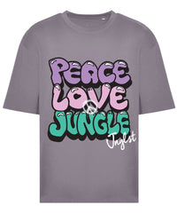 Dusty Lilac Peace Love Jungle Men's T Shirt