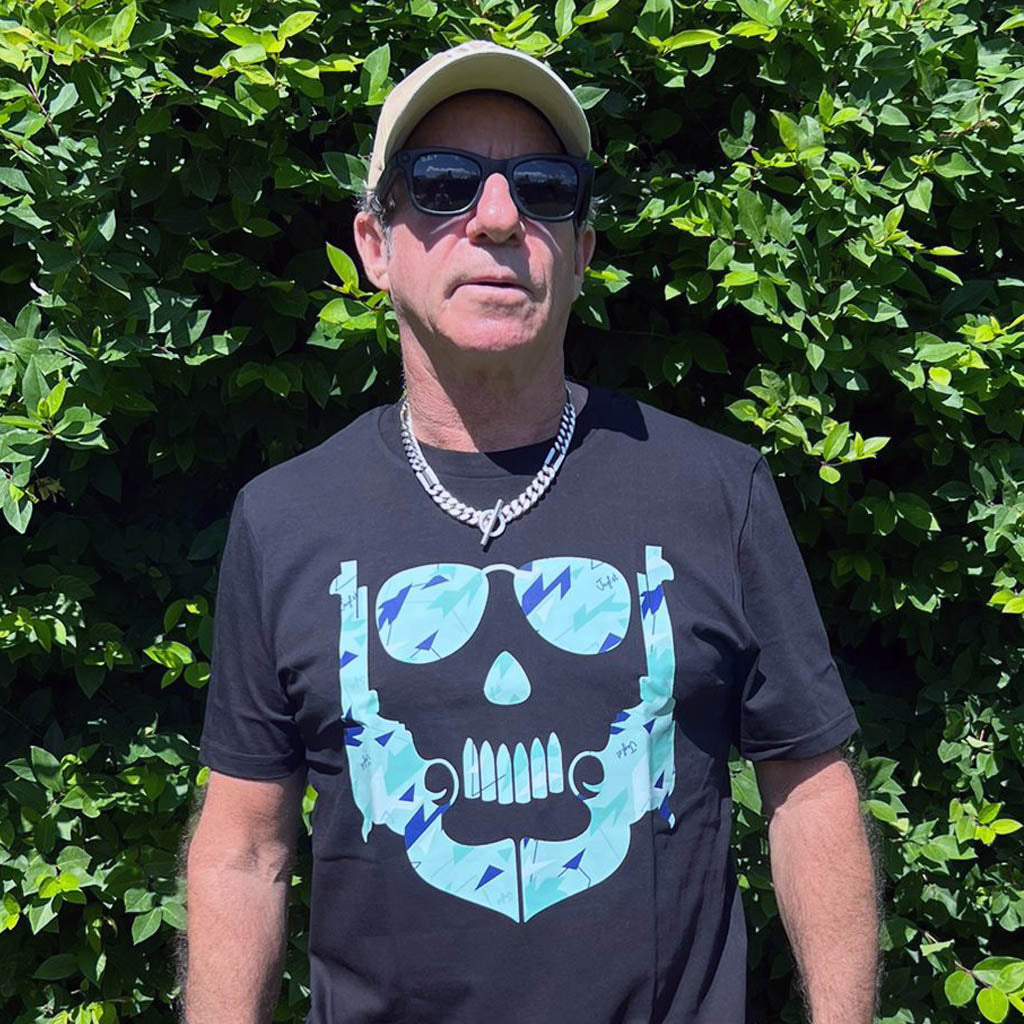 Dub Pistols Blue Camo on Black T Shirt