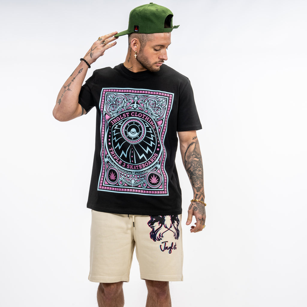 Black Skate Life Blue and Purple T Shirt