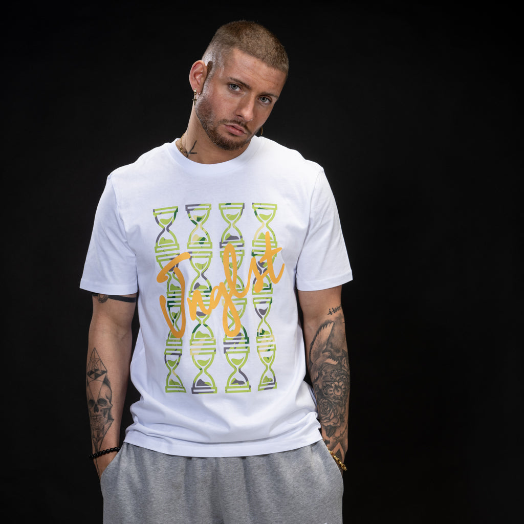 Green Timepiece - White T-Shirt