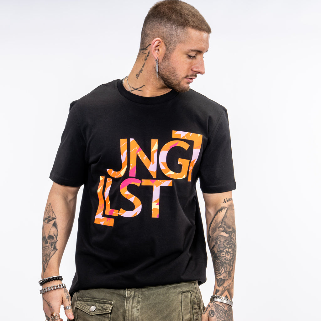 orange camouflage junglist t shirt