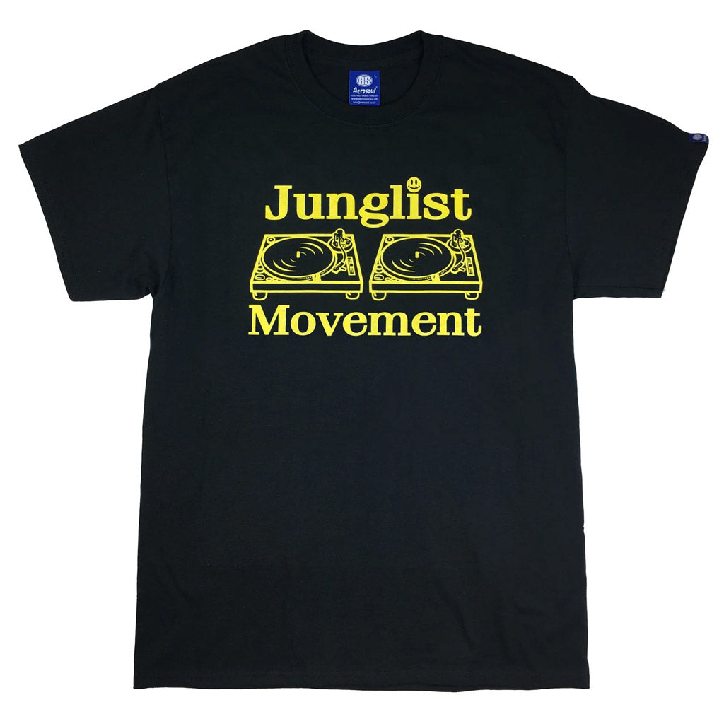 Junglist Movement T-Shirt in Black - Yellow Print