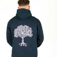 Navy Hoody with Large Roots Up Back Print