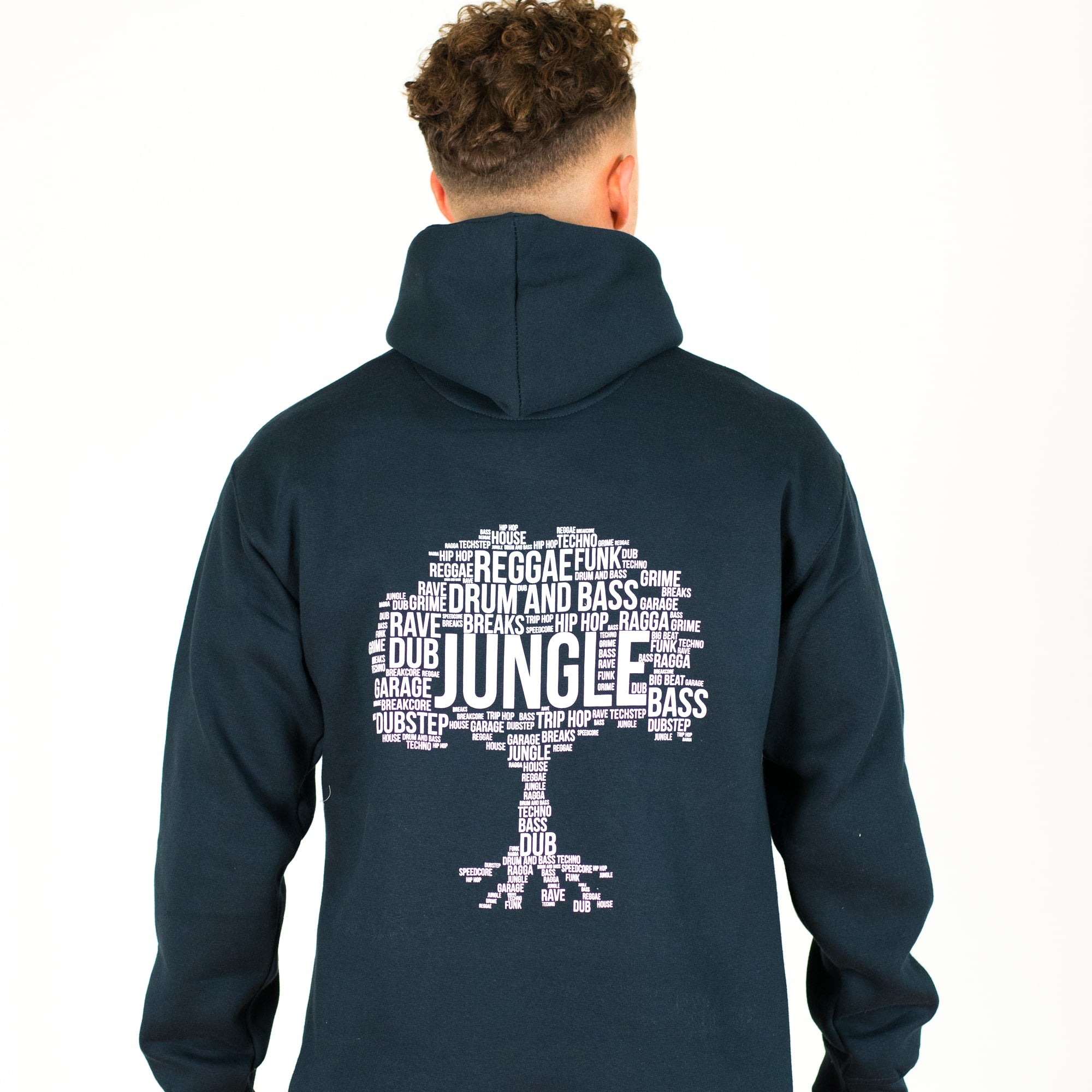 Back of Navy Roots Up Hoody