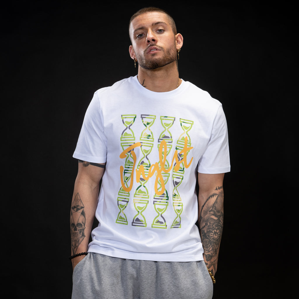 Green Timepiece - White T-Shirt
