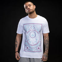 White Skate Life Junglist T Shirt with Purple Print