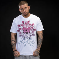 White Junglist Sound System T-Shirt with purple fade
