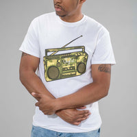 White Junglist Ghetto Blaster T-Shirt