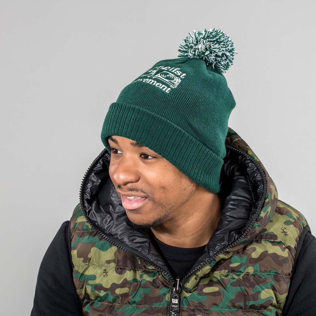 Bottle Green Junglist Movment Beanie from Aerosoul