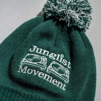 Close up of Bottle Green Junglist Movement Beanie