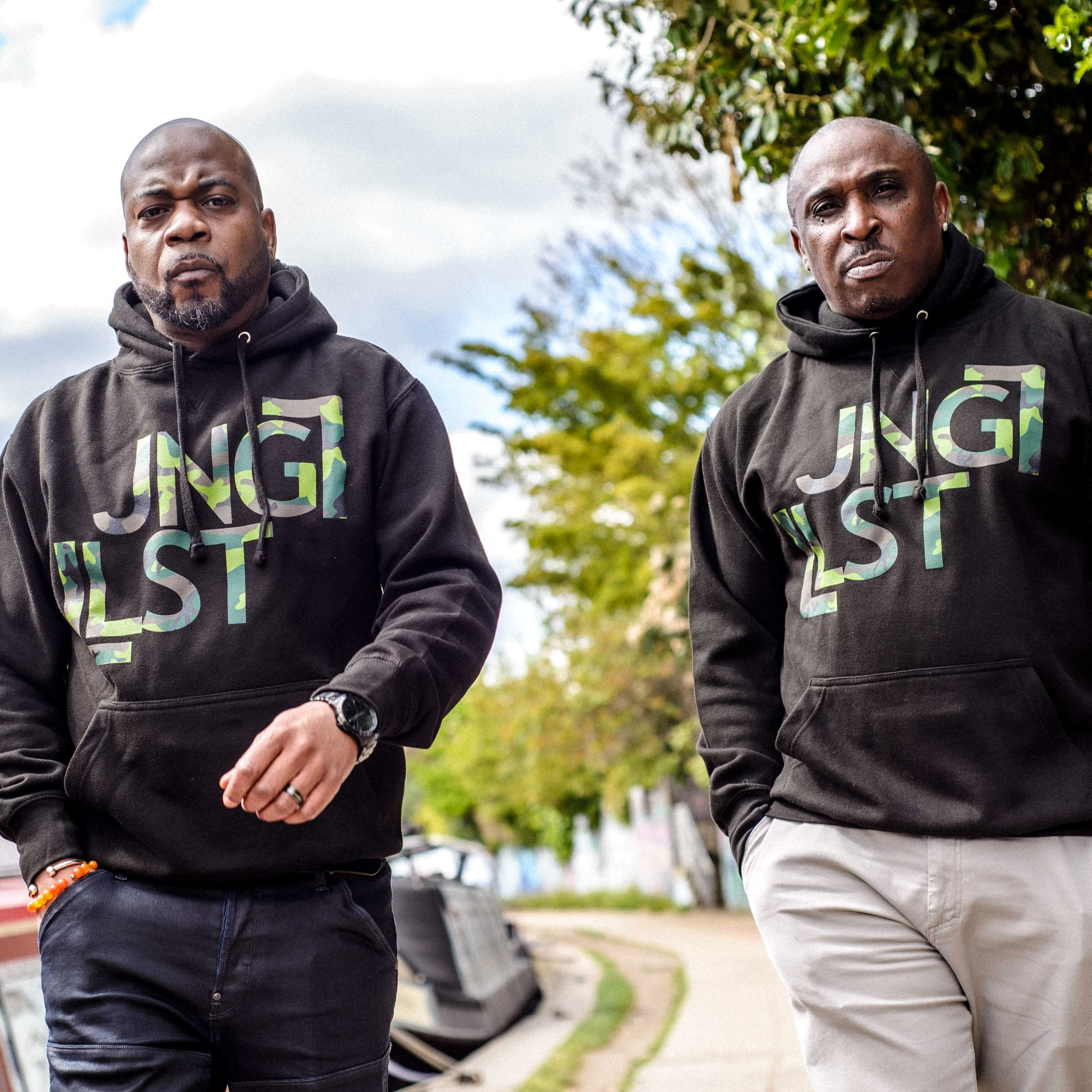JNGLST Camo On Black Hoodie