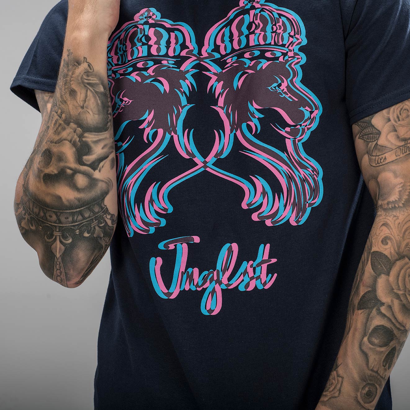Navy 3d Jnglst Lion T-Shirt