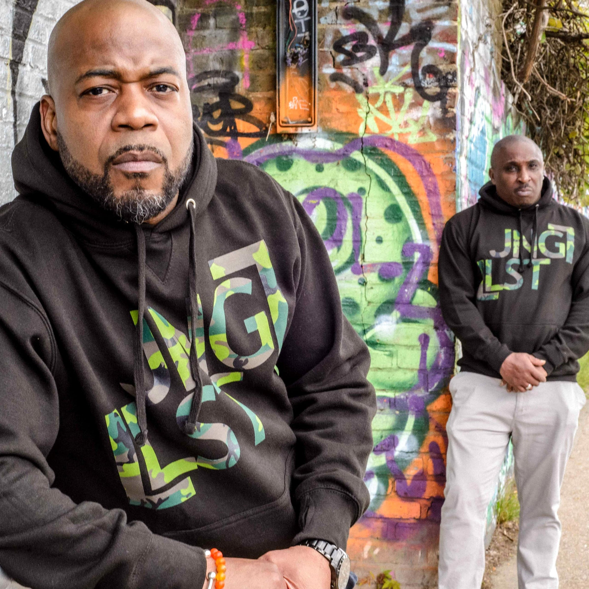 JNGLST Camo On Black Hoodie