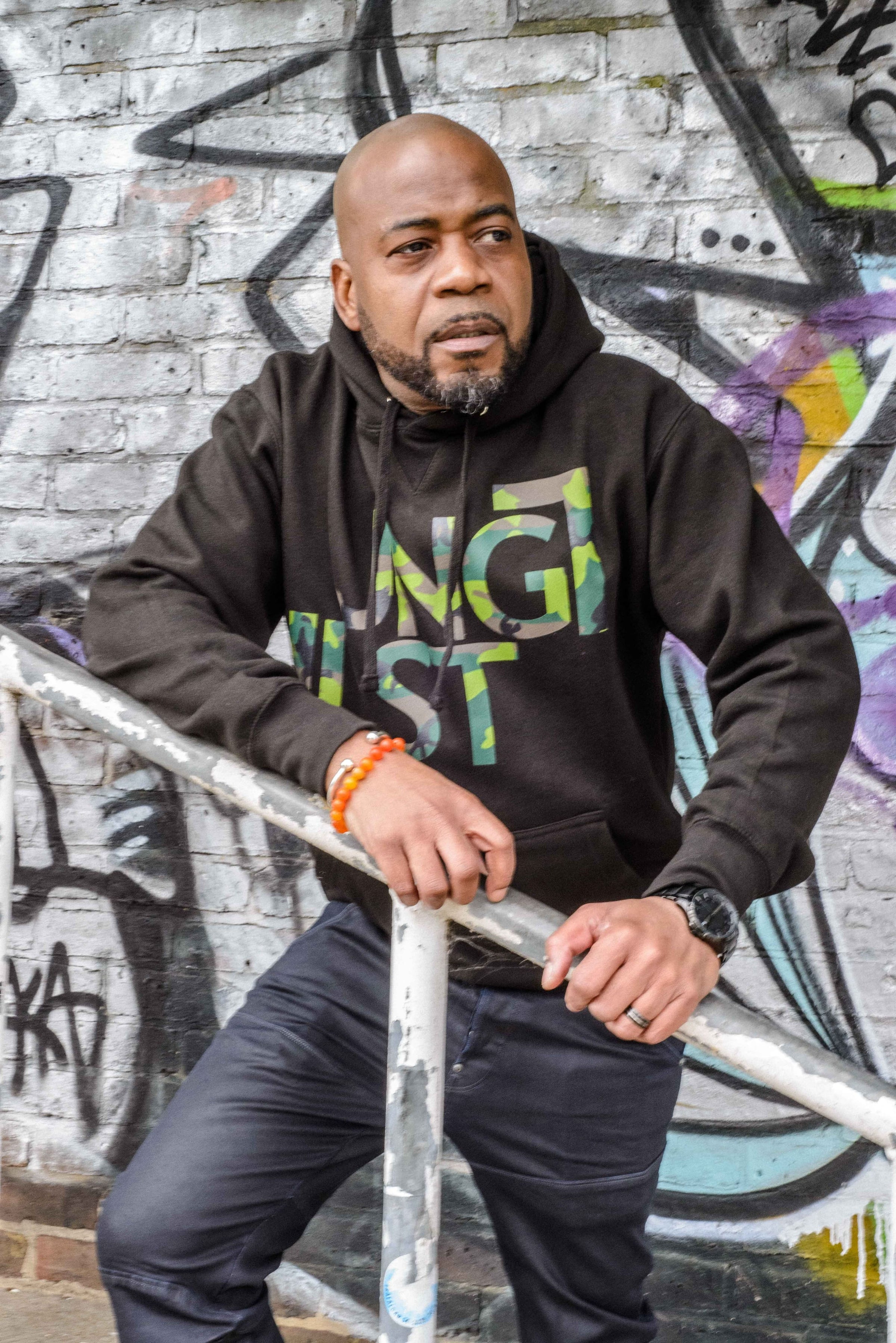JNGLST Camo On Black Hoodie
