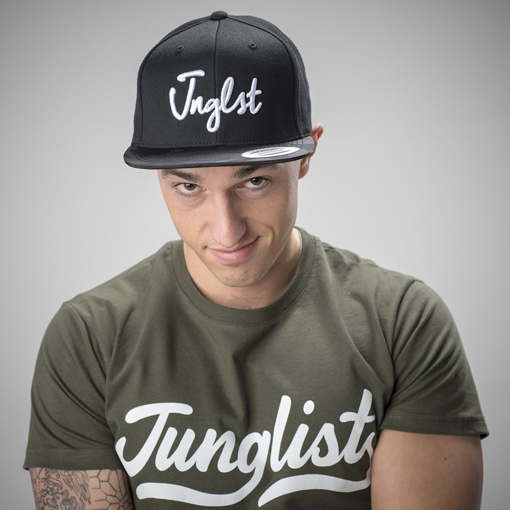 Jnglst Black Snapback with Black Camo Visor