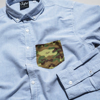 Camo Pocket Long Sleeve Oxford Shirt