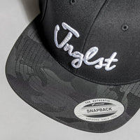Jnglst Black Snapback with Black Camo Visor