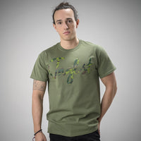 Junglist Clothing Green Camo Script T Shirt