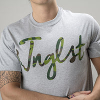 Grey T Shirt with Camo Junglist Print