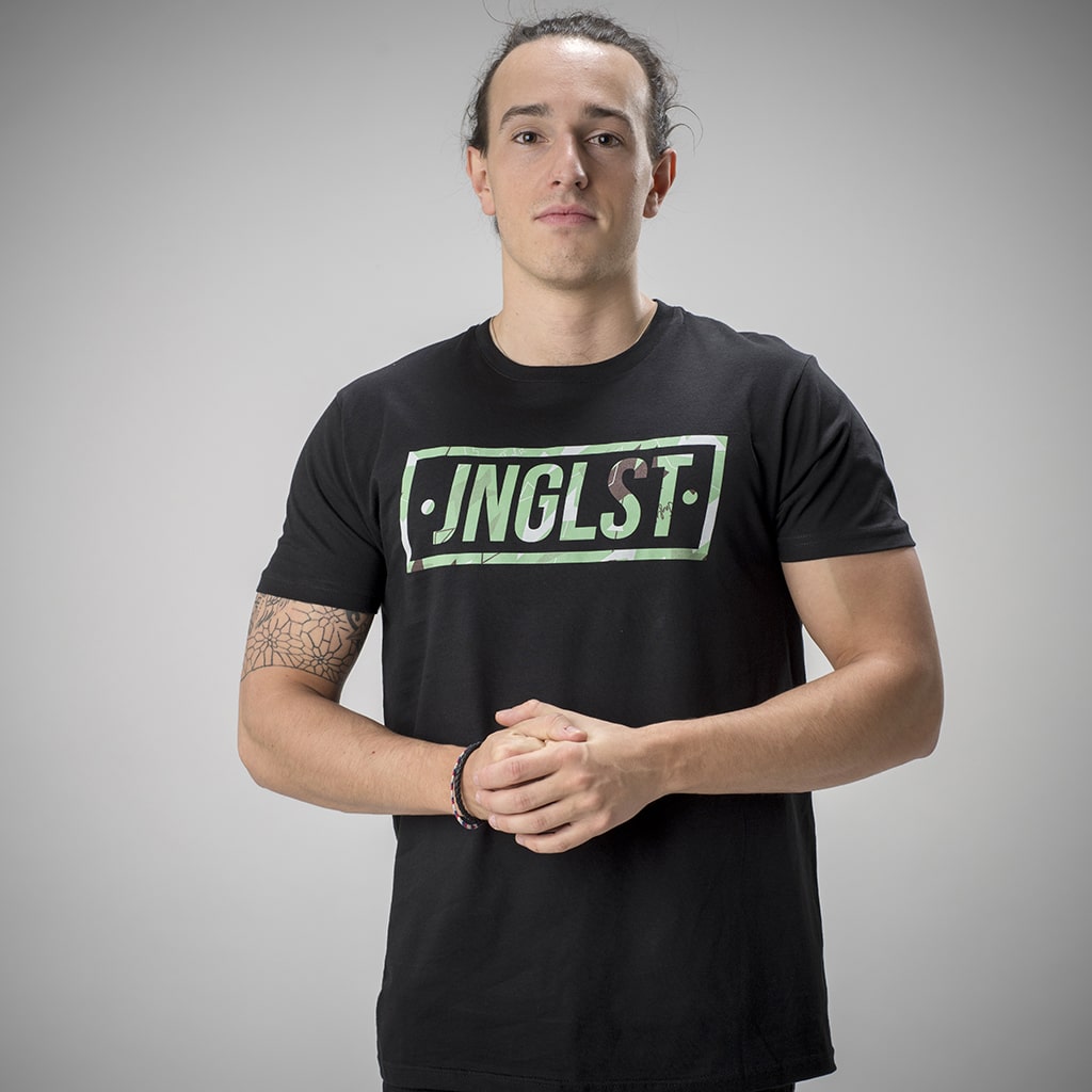 Junglist Black Boxed Camo Black T Shirt