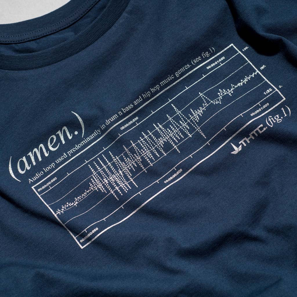 THTC's Amen Break T Shirt in Navy/Silver