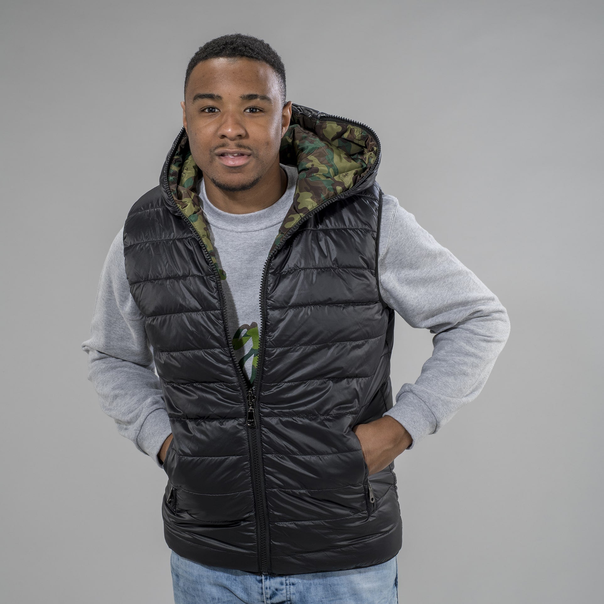 Black and Camo Body Warmer