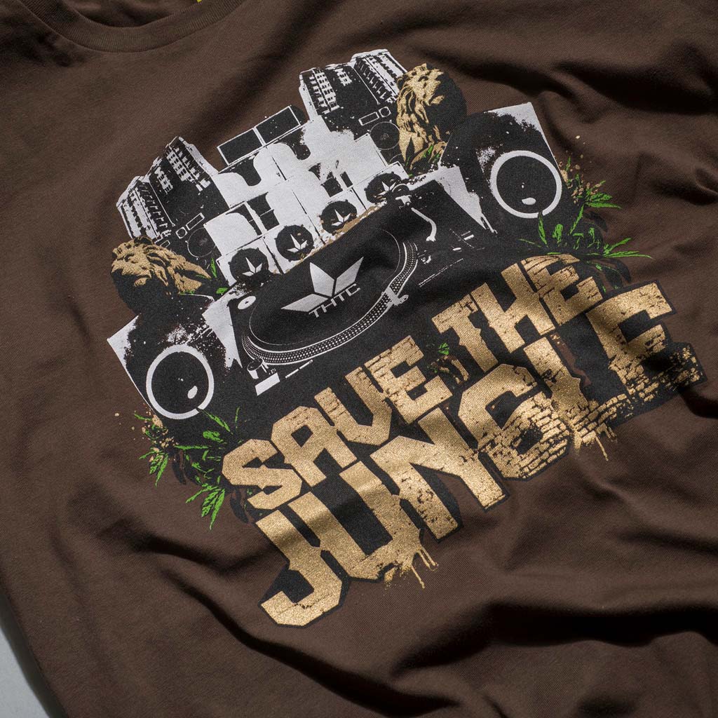 THTC Save the Jungle T-Shirt Close up of print