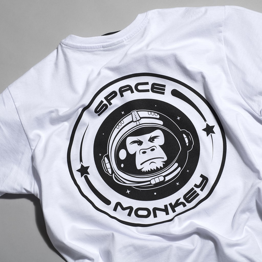 White Space Monkey T-Shirt Back Large Print