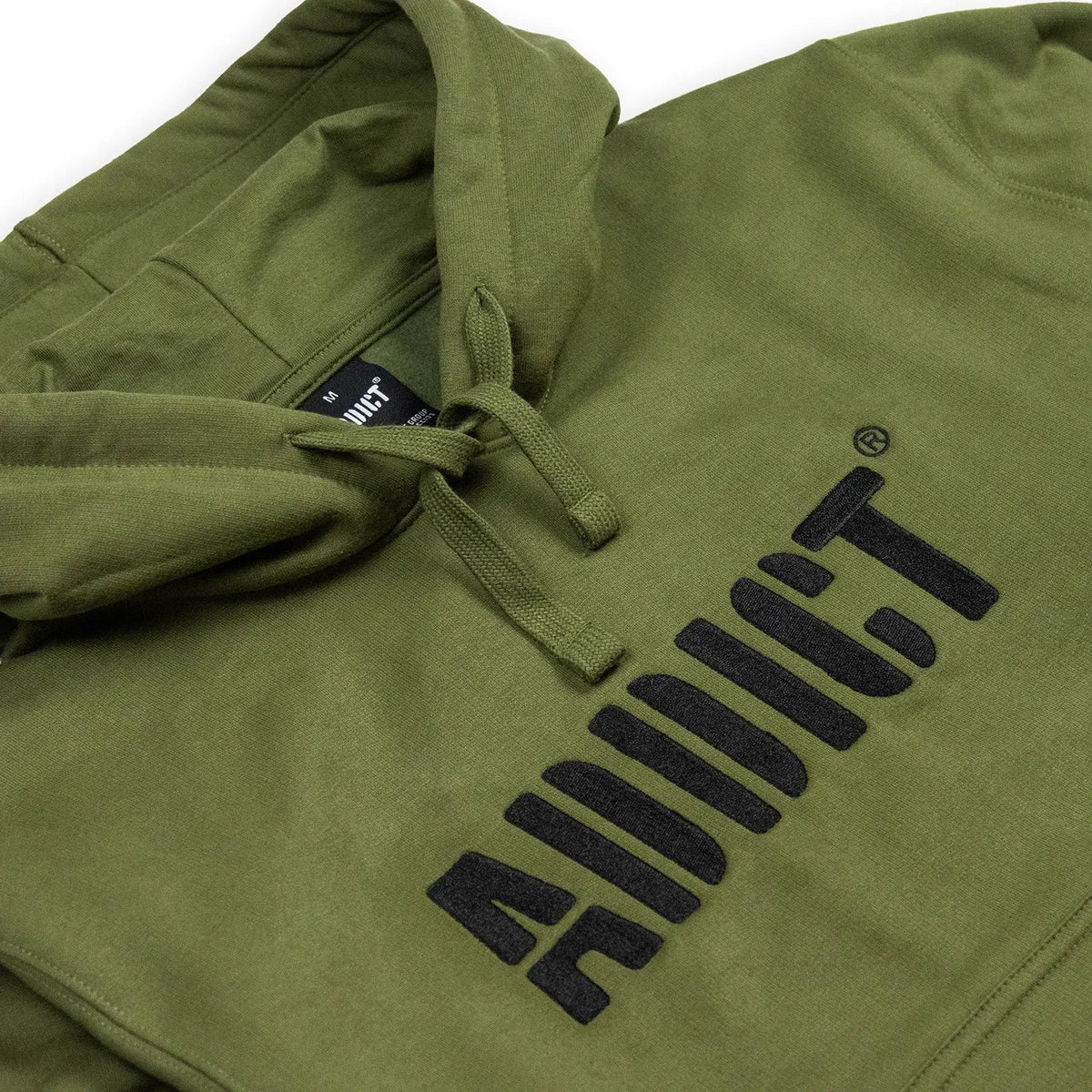 Addict Stencil Pullover Hoody Olive Hem