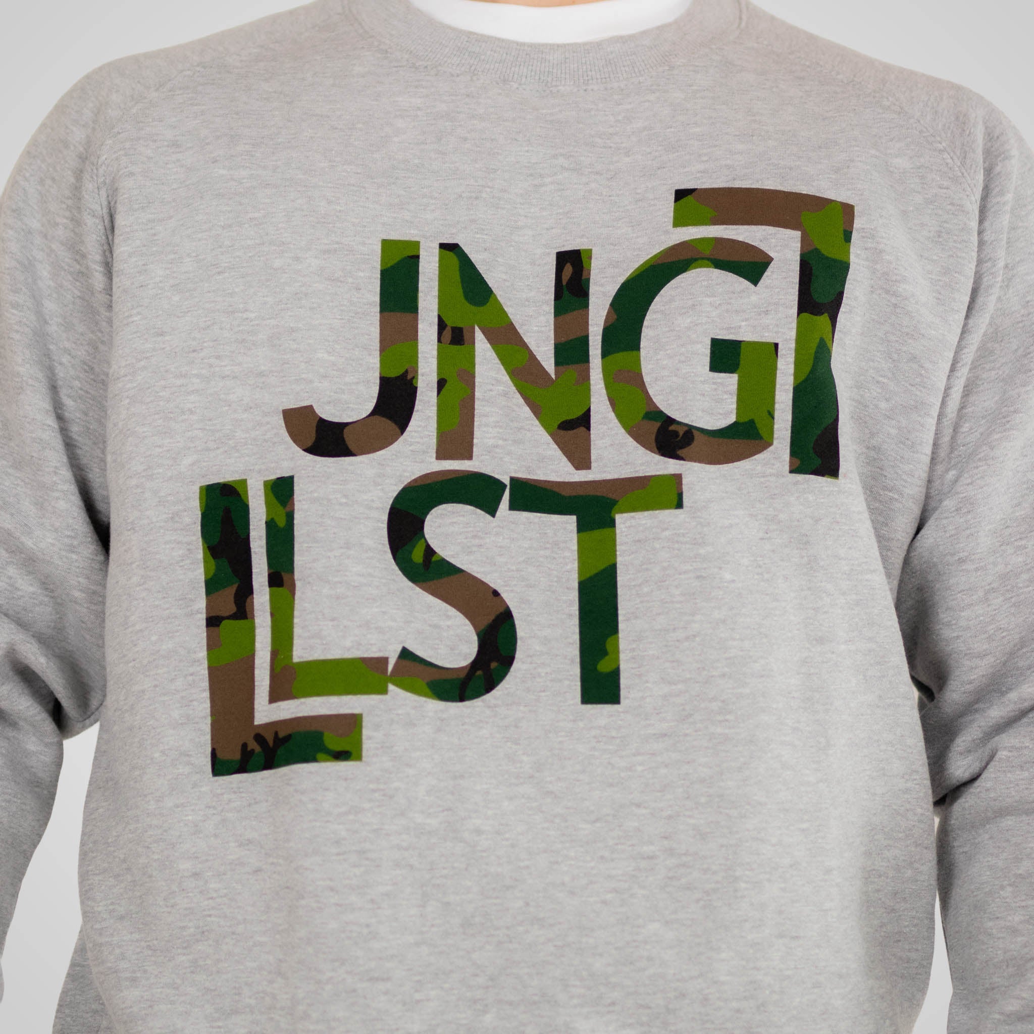JNGLST grey sweatshirt design