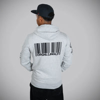 Jnglst Barcode Grey Zip Hoody Large Back Print