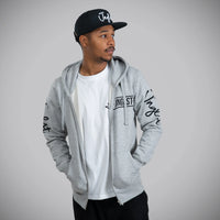 Jnglst Barcode Grey Zip Hoody DnB junglist