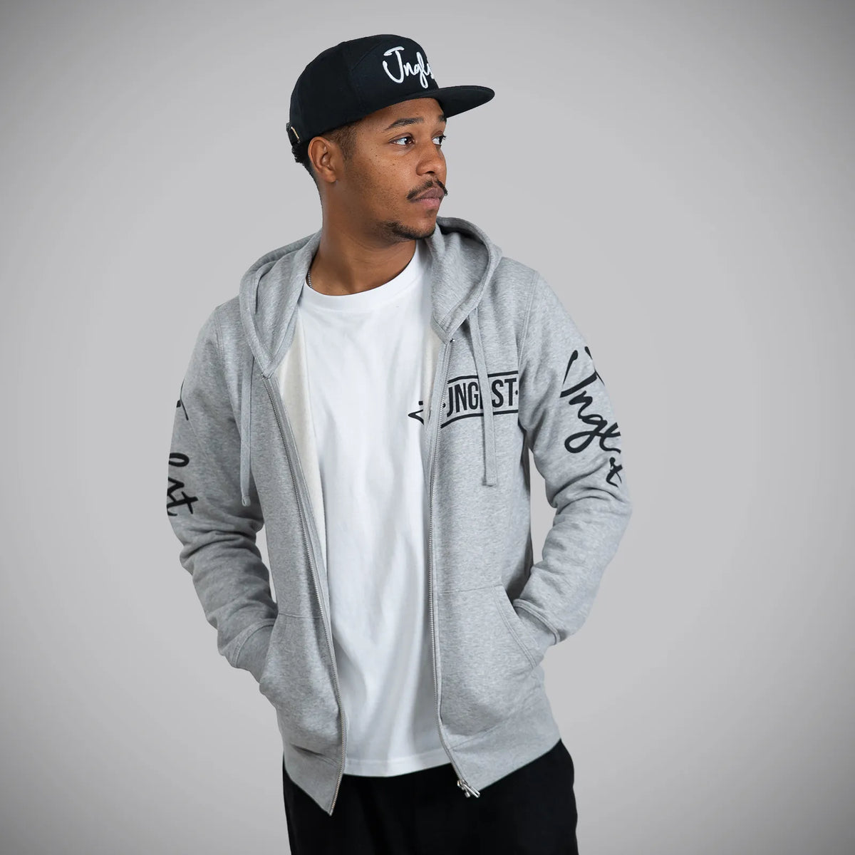 Jnglst Barcode Grey Zip Hoody DnB junglist
