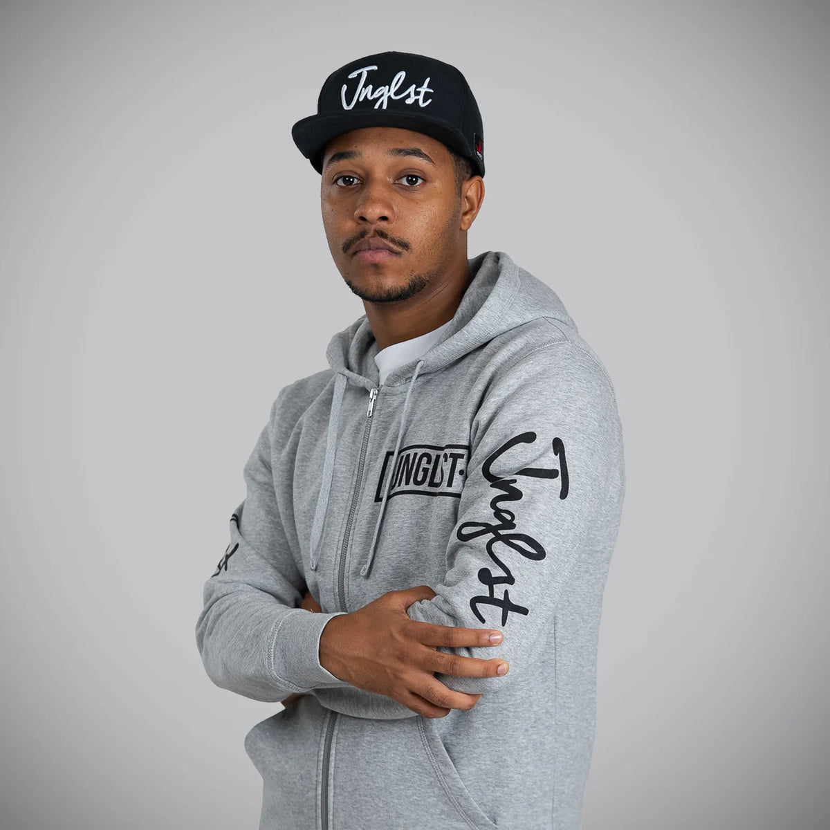 Jnglst Barcode Grey Zip Hoody Drum and Bass
