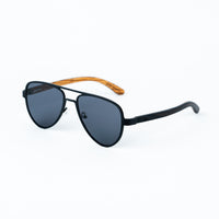 Aviator Jnglst Sunglasses with Black Lenses