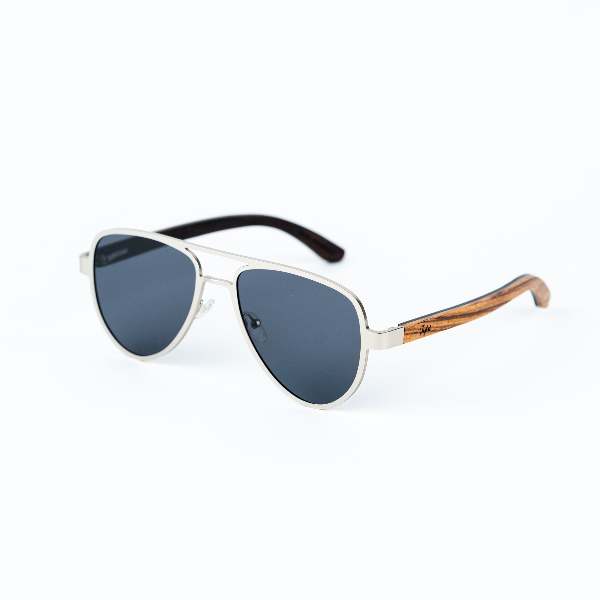 Aviator Jnglst Sunglasses with Dark Grey Lenses