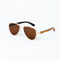 Aviator Jnglst Sunglasses with Vintage Brown Lenses