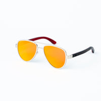 Aviator Jnglst Sunglasses with Orange Lenses