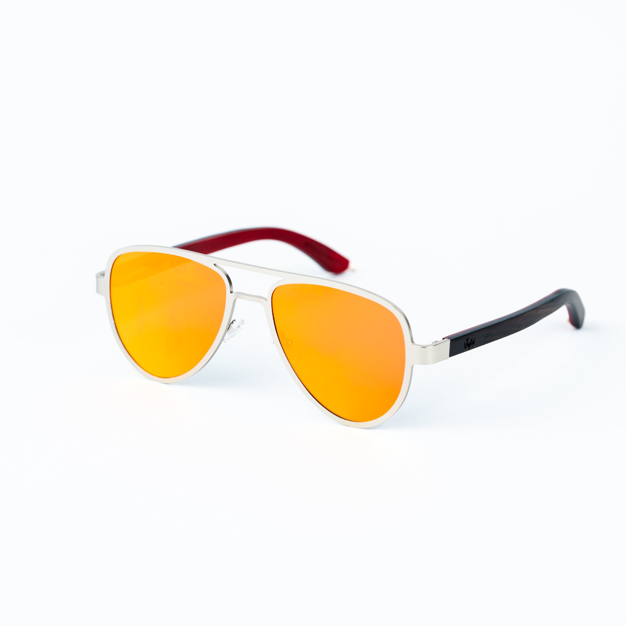 Aviator Jnglst Sunglasses with Orange Lenses