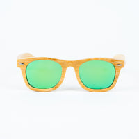 Jnglst Bamboo Rayban Sunglasses with green lenses