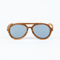 Wooden Tiger Sunglasses with Silver Lenses
