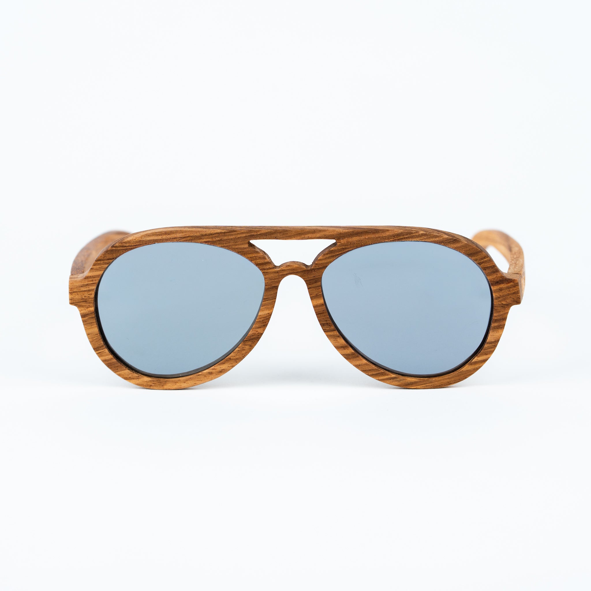Wooden Tiger Sunglasses with Silver Lenses