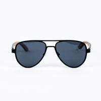 Aviator Jnglst Sunglasses with Black Lenses