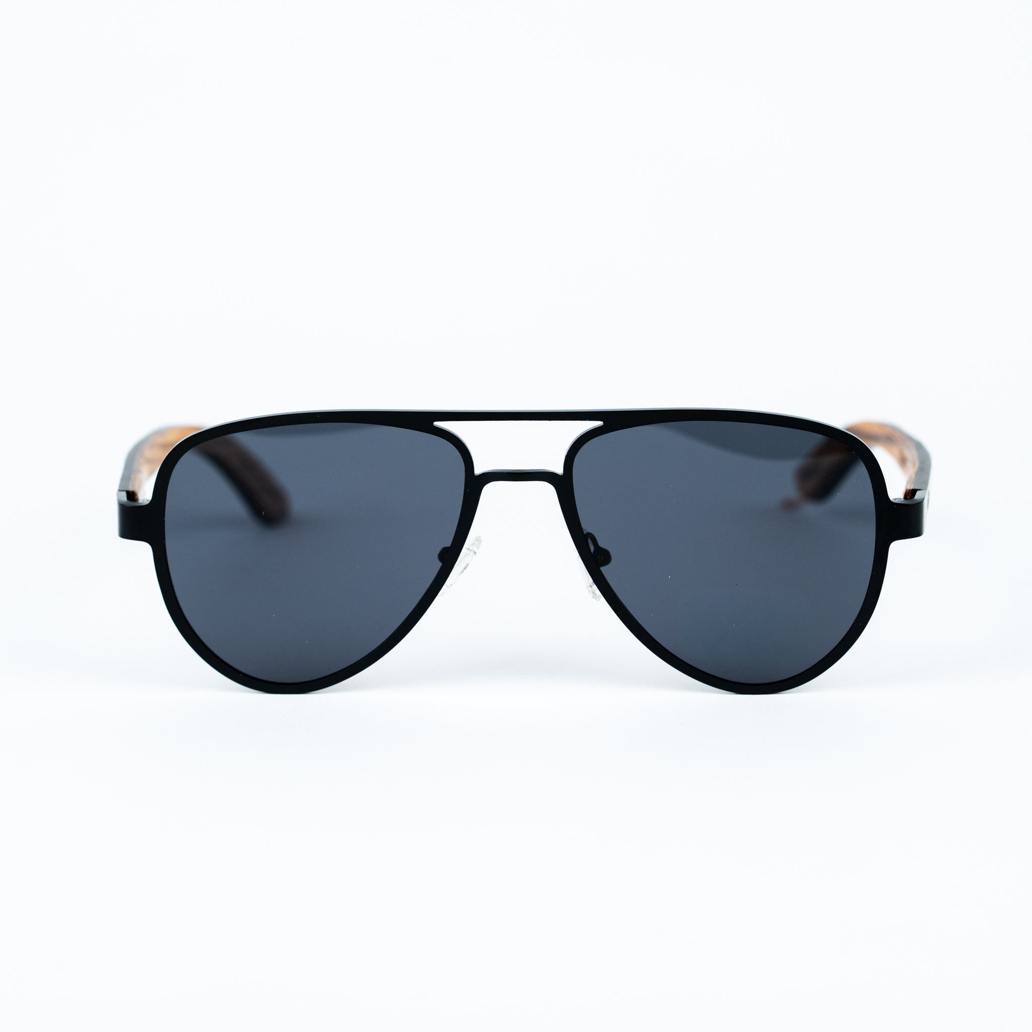 Aviator Jnglst Sunglasses with Black Lenses