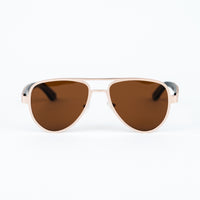 Aviator Jnglst Sunglasses with Vintage Brown Lenses