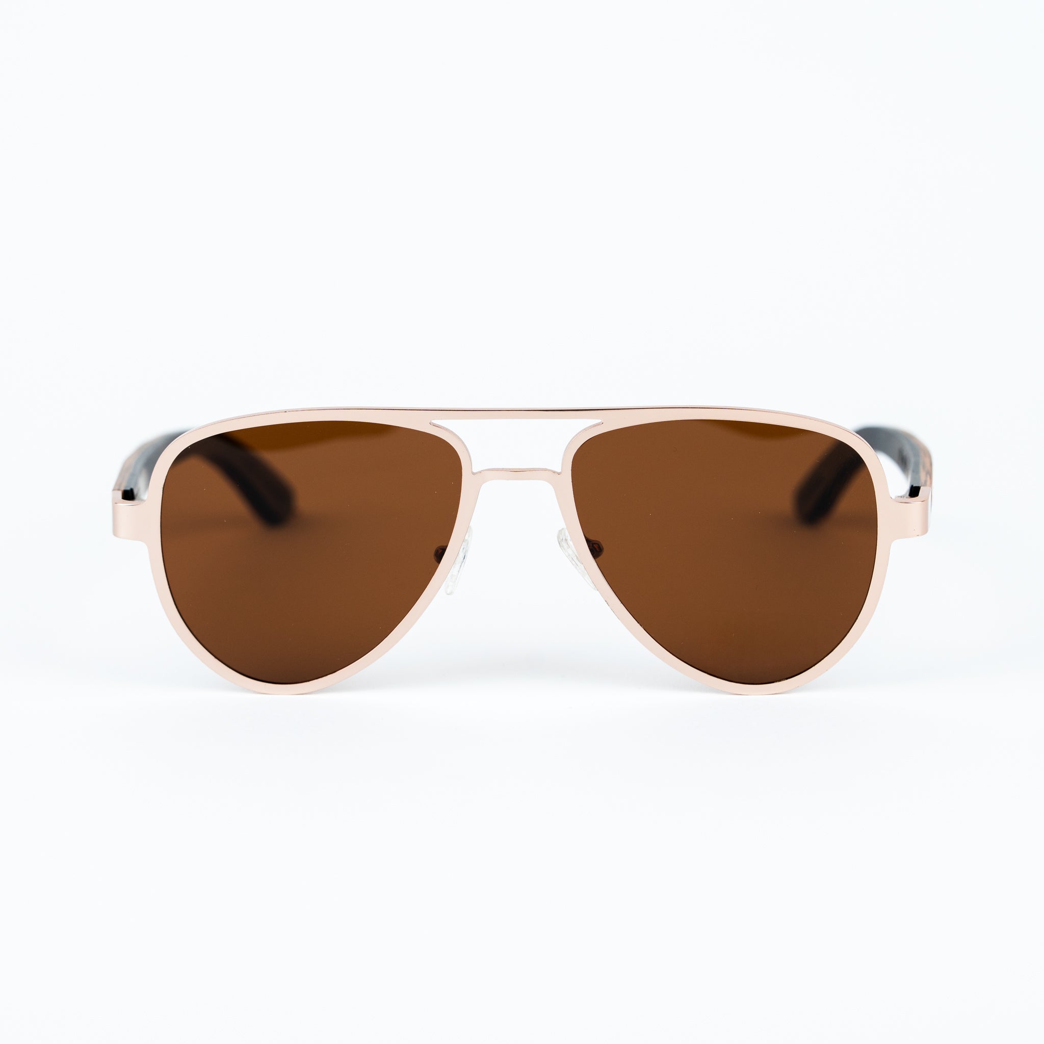 Aviator Jnglst Sunglasses with Vintage Brown Lenses