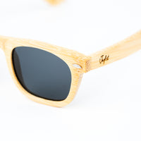 Jnglst Bamboo Rayban Sunglasses with grey lenses