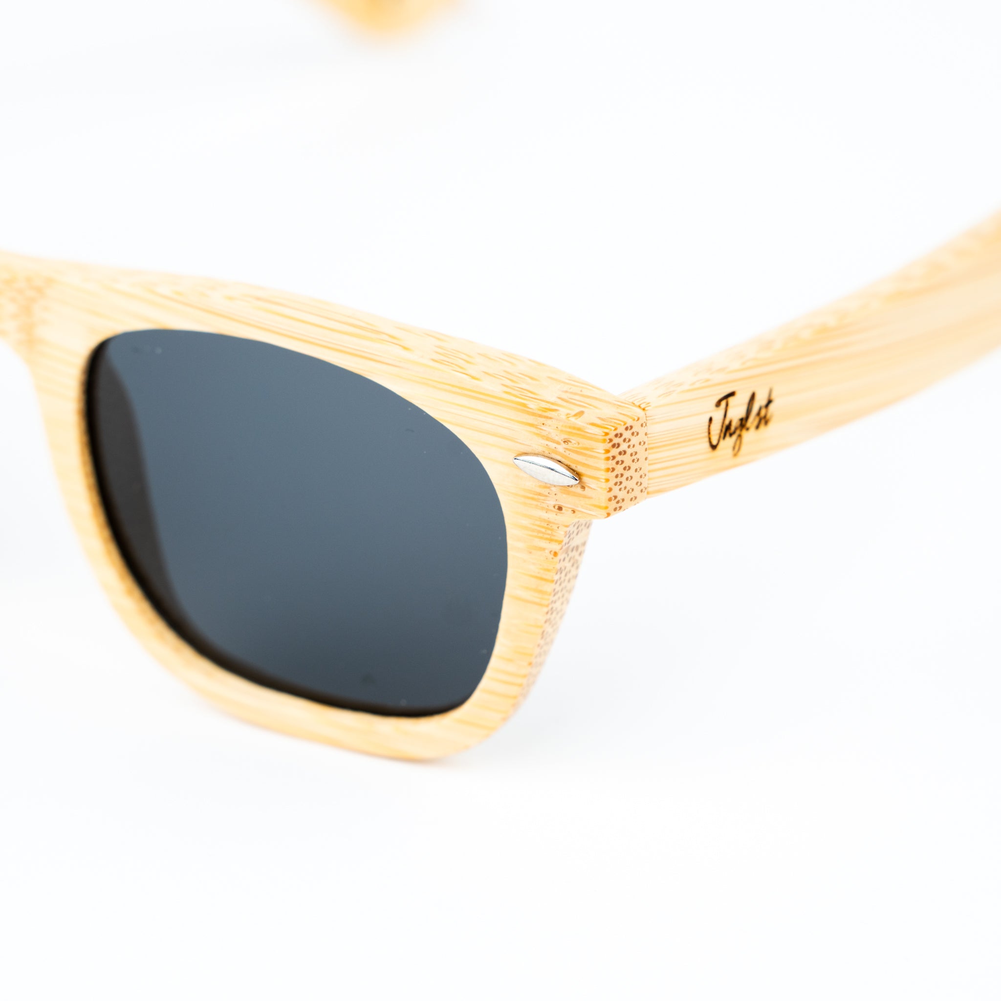 Jnglst Bamboo Rayban Sunglasses with grey lenses