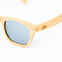 Jnglst Bamboo Rayban Sunglasses with silver lenses